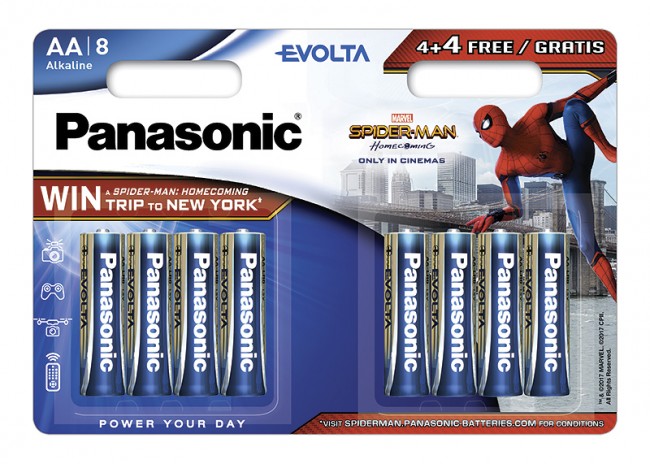 Батарейка Panasonic EVOLTA LR6 4+4шт Spider-Man BL8