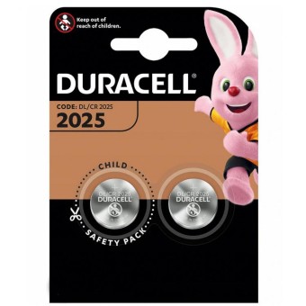 Батарейка DURACELL CR2025 BL2, 2 шт в упаковке.