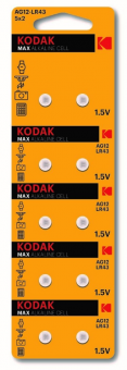 Батарейка Kodak G12/LR1142/LR43/386A/186 BL10 Alkaline 1.5V