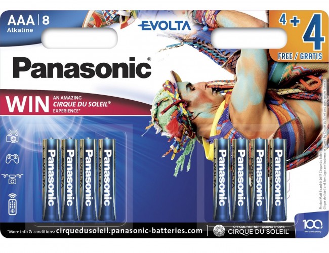 Батарейка Panasonic EVOLTA LR03 4+4шт Cirque Du Soleil BL8
