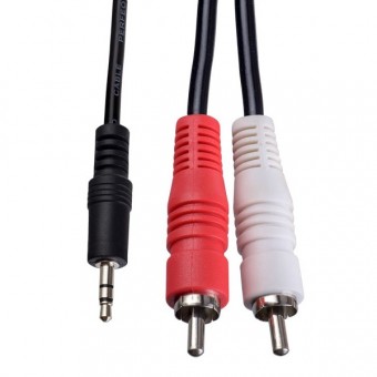 Аудио кабель PERFEO J2002 Jack 3.5 мм (стерео) вилка - 2xRCA вилка, длина 1,5 м. BL1