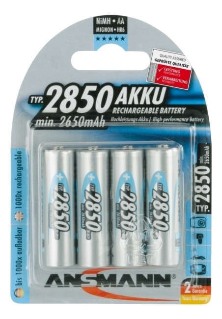 Аккумулятор ANSMANN 2850 AA Professional 5035212 BL4, упаковка 4 шт.
