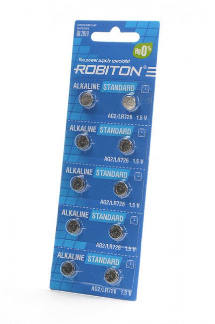 Батарейка ROBITON STANDARD R-AG2-0-BL10 AG2 (0% Hg) BL10