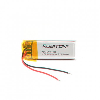 Аккумулятор ROBITON LP401230 3.7В 100мАч PK1