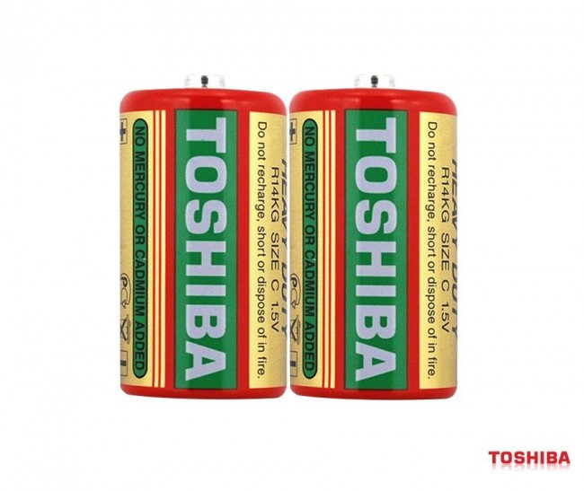 Батарейка TOSHIBA Heavy Duty R14KG(B) SP-2CR R14 SR2, в упак 24 шт