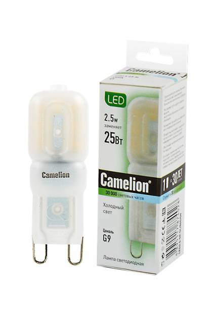 Лампа светодиодная Camelion LED2.5-G9-SL/845/G9 2.5Вт 4500K BL1