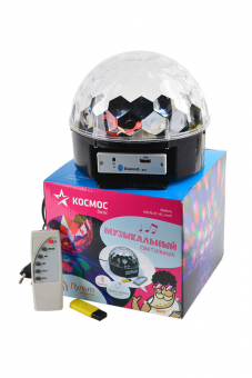 Диско-светильник КОСМОС KOCNL-EL145_music музыкальный, в комплекте пульт+флеш-карта, Bluetooth