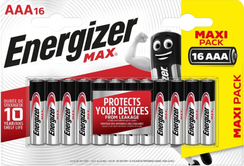 Батарейка Energizer MAX LR03 AAA BL16 Alkaline 1.5V, 16 шт. в упаковке