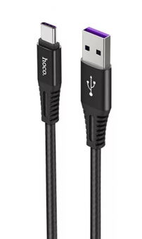 Кабель HOCO X22 USB (m)-Type-C (m) 1.0м 5.0A ткань черный