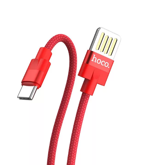 Кабель HOCO U55 USB (m)-Type-C (m) 1.2м 2.4A ткань красный