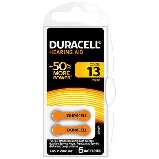 Батарейка DURACELL HEARING AID ZA13, упаковка 6 шт.