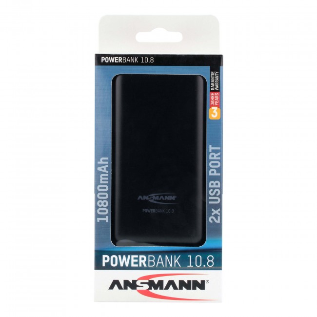 Внешний аккумулятор ANSMANN 1700-0067 Powerbank 10800mAh в комплекте с шнуром USB-microUSB BL1
