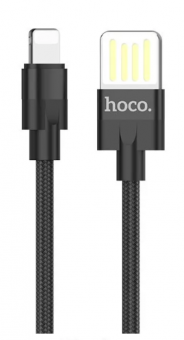 Кабель HOCO U55 USB (m)-Lightning (m) 1.2м 2.4A ткань черный
