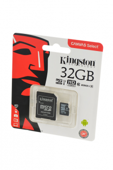 Карта памяти KINGSTON CANVAS Select microSD 32GB (Class 10) UHS-I с адаптером BL1