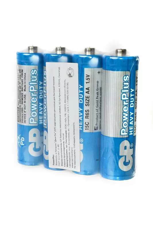 Батарейка GP PowerPlus HEAVY DUTY 15C/R06 R6 SR4, в упак 40 шт