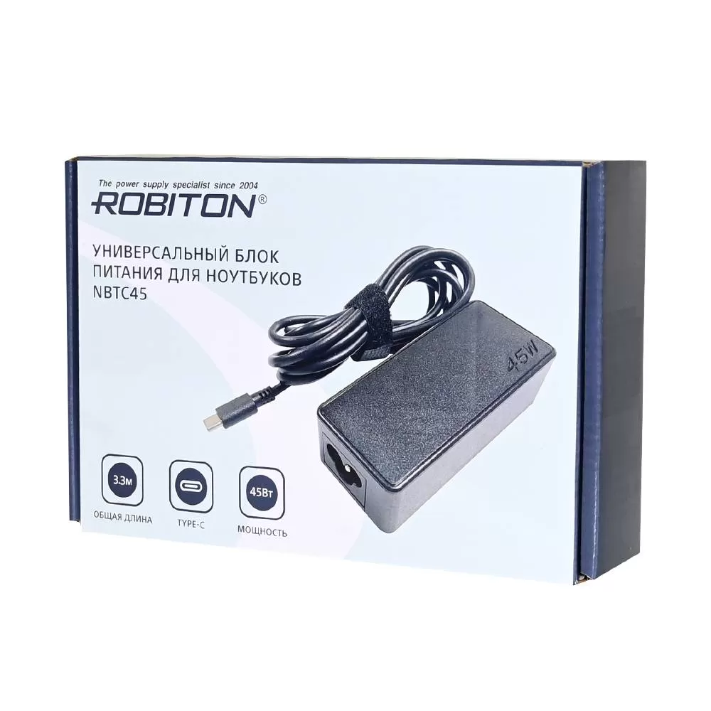 Адаптер/блок питания ROBITON NBTC45  45 Ватт 3000 mah  штекер TYPE-C