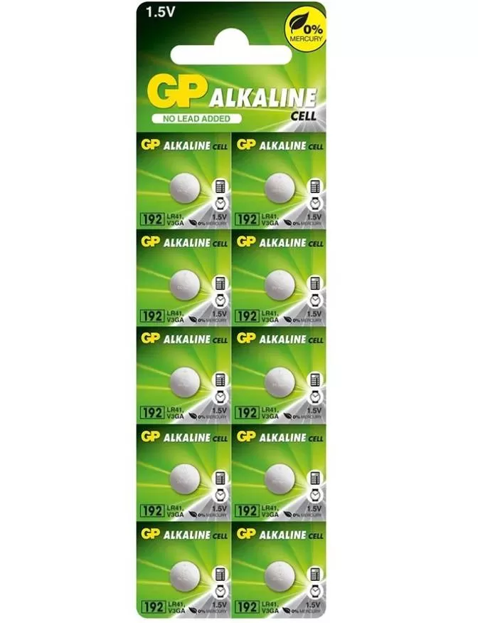 Батарейка GP LR41 Alkaline cell 192-C10 AG3 BL10