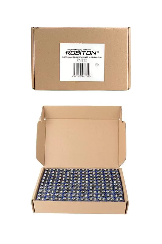 Батарейка ROBITON STANDARD 6LR61 BULK100, в упак 100 шт