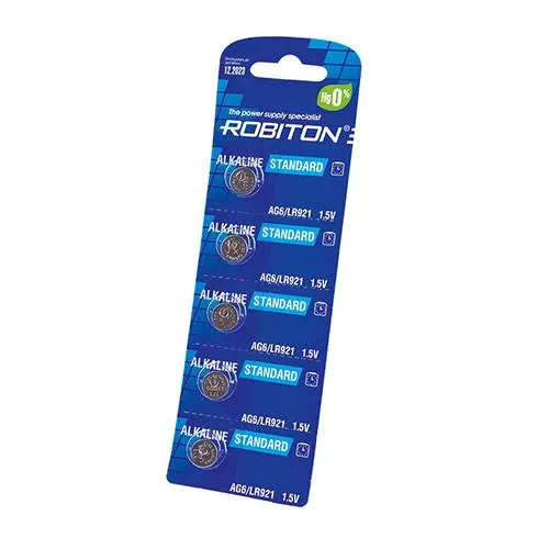 Батарейка ROBITON STANDARD R-AG6-0-BL5 AG6 (0% Hg) BL5