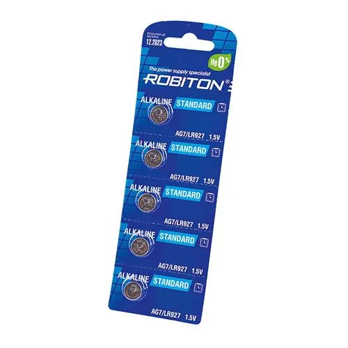 Батарейка ROBITON STANDARD R-AG7-0-BL5 AG7 (0% Hg) BL5
