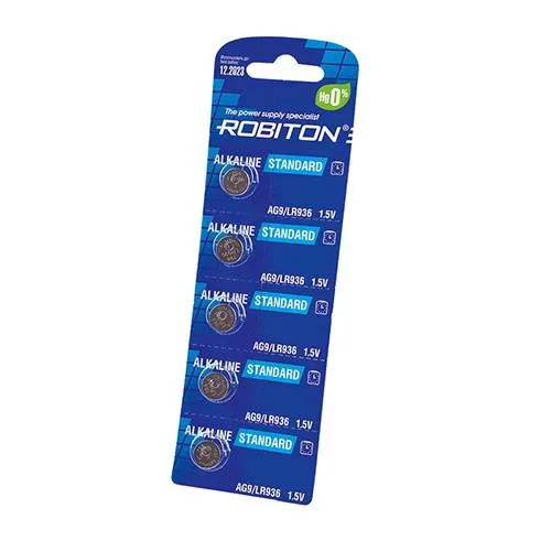Батарейка ROBITON STANDARD R-AG9-0-BL5 AG9 (0% Hg)  BL5