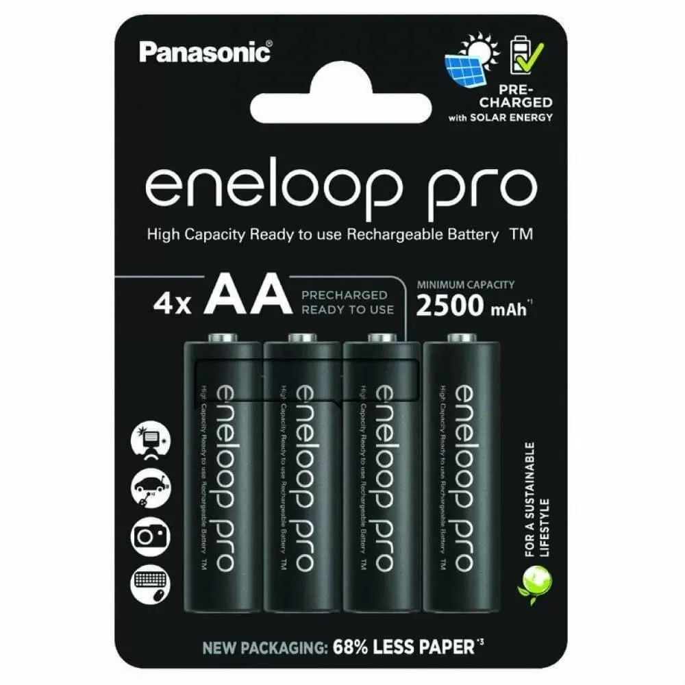 Аккумулятор Panasonic eneloop pro BK-3HCDE/4BE 2500mAh AA  BL4, упаковка 4 шт.