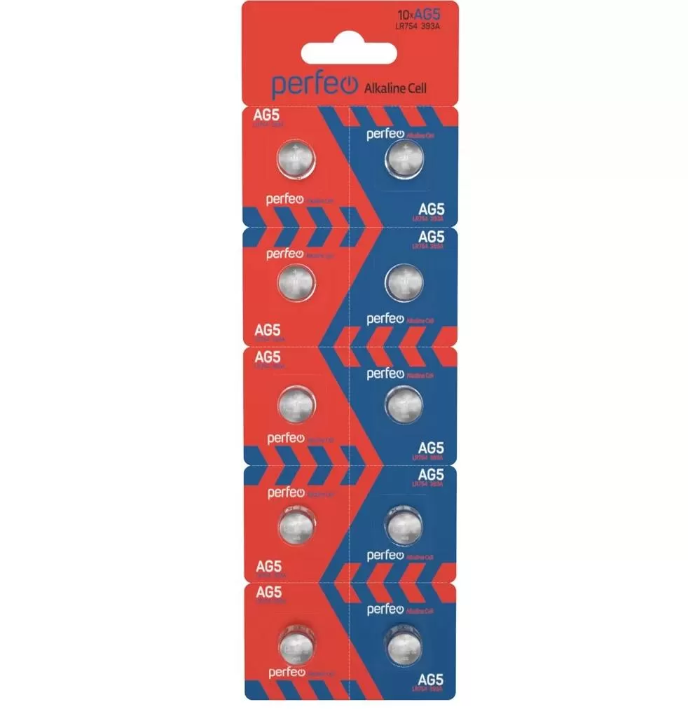 Батарейка PERFEO LR754 AG5-BP10(0%Hg) AG5 393 BL10