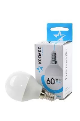 Светодиодная лампа КОСМОС ЭКОНОМИК LED7.5wGL45 E14 4500K