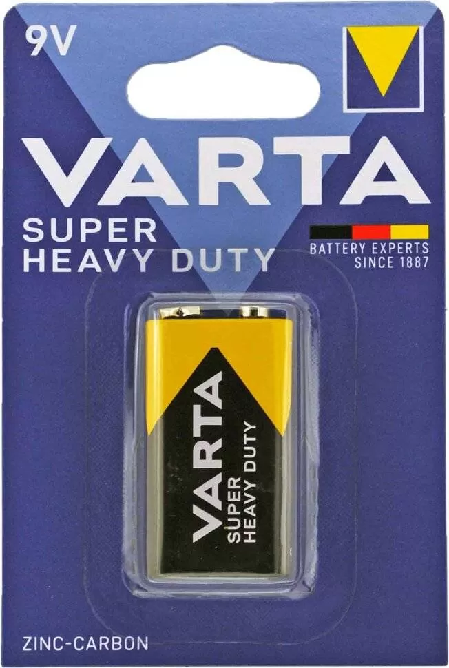 Батарейка  крона VARTA SUPER HEAVY DUTY 2022 6F22 BL1 9 вольт