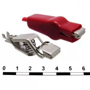 Зажим "крокодил" 8-0047 красный 8-0047 red