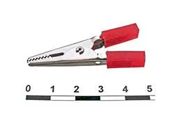 Зажим "крокодил" 8-0028 красный 8-0028 red