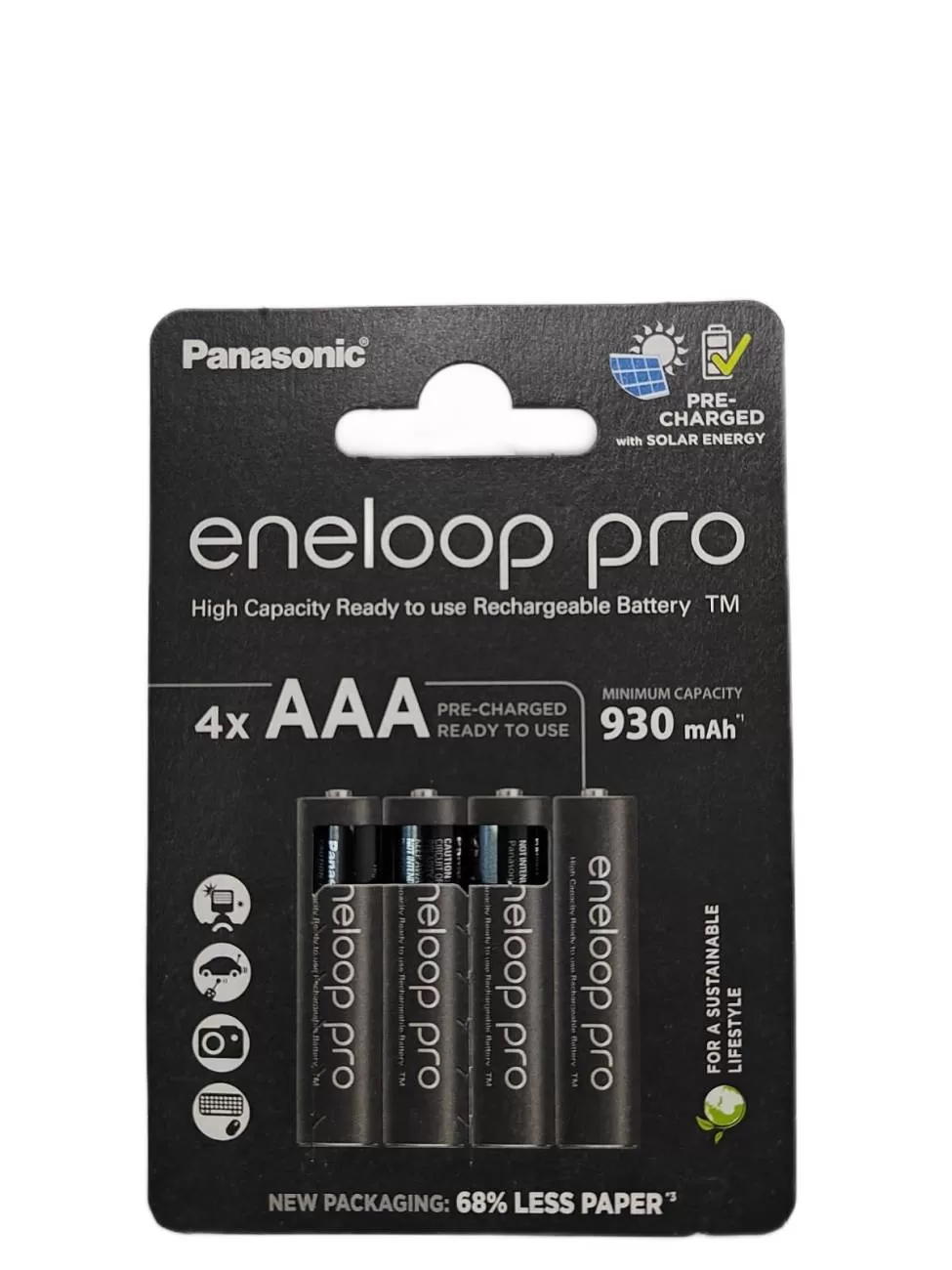 Аккумулятор Panasonic eneloop pro BK-4HCDE/4BE 930mAh AAA BL4, упаковка 4 шт.