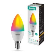 Лампа светодиодная Camelion C35 E14 7W 220V свеча Smart Home LSH7 RGB+WiFi