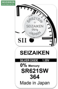 Батарейка SEIZAIKEN 364 (SR621SW) Silver Oxide 1.55V