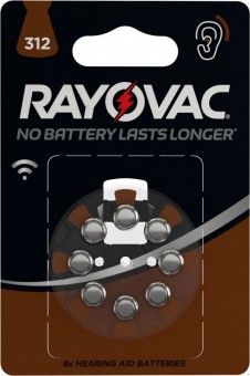 Батарейка для слуховых аппаратов RAYOVAC 312 BL8, упаковка 8 шт.