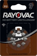 Батарейка для слуховых аппаратов RAYOVAC 312 BL8, упаковка 8 шт.