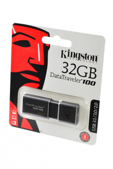 USB Flash KINGSTON USB 3.1/3.0/2.0  32GB  DataTraveler 100 G3 черный BL1