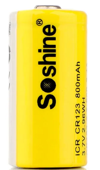 Аккумулятор  Li-Ion Soshine 16340 - 3,7 V - 800 mAh перезаряжаемый