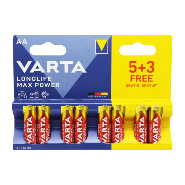 Батарейка VARTA LONGLIFE MAX POWER 4706 LR6 AA MN1500 BL8