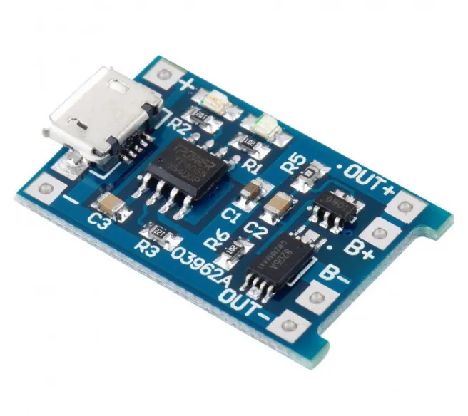 Модуль заряда аккумуляторов TP4056 (с защитой) micro USB