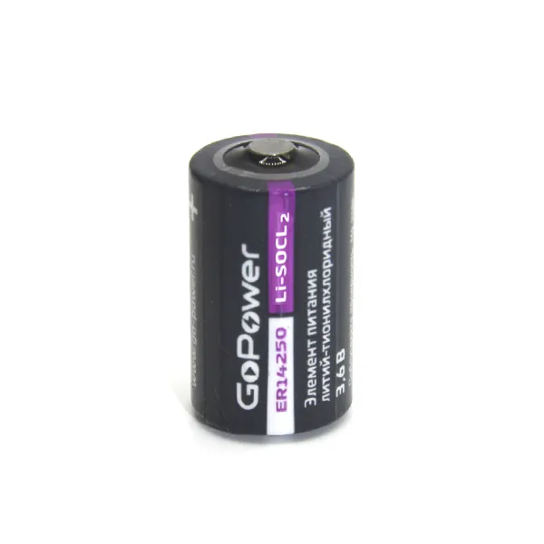 Батарейка GoPower ER14250 1/2AA ER14250 1200 мАч 3.6V Li-SOCl2 Battery