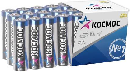 Батарейка КОСМОС LR6  в пласт. боксе 24 шт