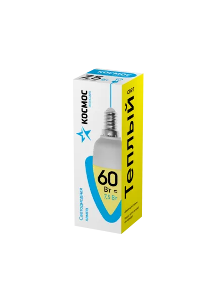 Светодиодная лампа КОСМОС ЭКОНОМИК LED7.5wCN E14 3000K