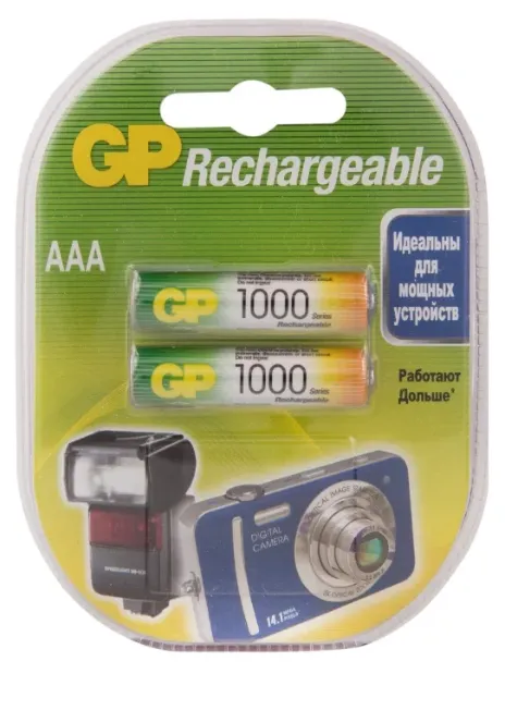 Аккумулятор  GP R03 AAA NI-MH 1000mAh BL2, упаковка 2 шт.