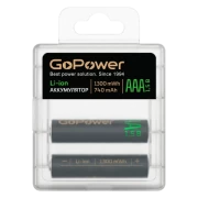 Аккумулятор бытовой GoPower AAA BOX2 Li-ion 1.5V 740mAh (1300 mWh)