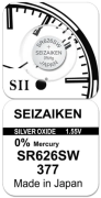 Батарейка SEIZAIKEN 377 (SR626SW) Silver Oxide 1.55V