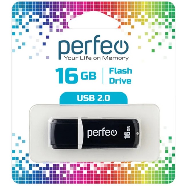 Флешка USB Flash PERFEO PF-C02B016 USB 16GB черный BL1 Флешка USB Flash PERFEO PF-C02B016 USB 16GB черный BL1