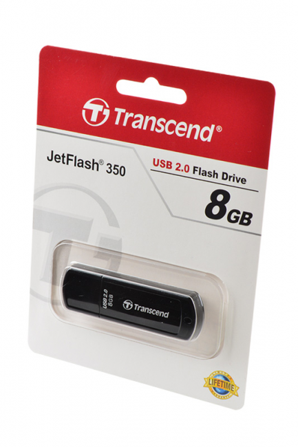 USB Flash Transcend TS8GJF350 USB 8GB  JetFlash 350 черный BL1