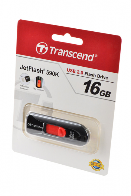 USB Flash Transcend TS16GJF590K USB 16GB JetFlash 590K черный BL1