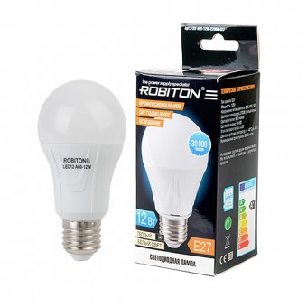 Лампа светодиодная ROBITON LED A60-12W-2700K-E27 BL1